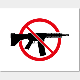 Gun Ban / Prohibition Sign (No Weapons / Peace / 2C Cut) Posters and Art